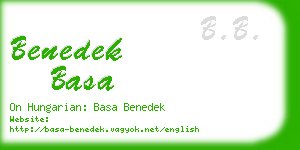 benedek basa business card